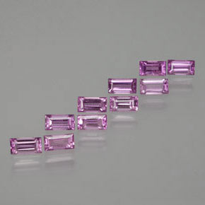 Deep Pinkish Purple Saphir Edelstein - 0.2ct Baquette Schliff (ID: 367270)
