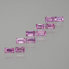 Deep Pinkish Purple Sapphire Gem - 0.1ct Baguette Facet (ID: 367271)