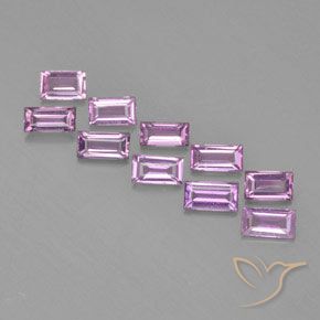Very Light Royal Purple Pink Сапфир Камень - 0.1ct Фасетная Огранка Багет (ID: 367276)