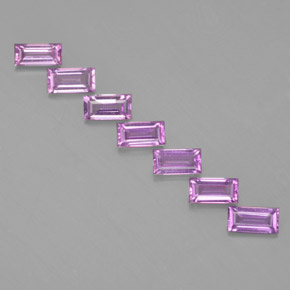 Púrpura rosáceo medio Zafiro Gema - 0.2ct Faceta en Estilo Baguette (ID: 367285)