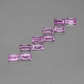 1.57 ct Loose Purple Sapphire, 3.8 x 2.1 mm Baguette Cut From Tanzania, Photo A