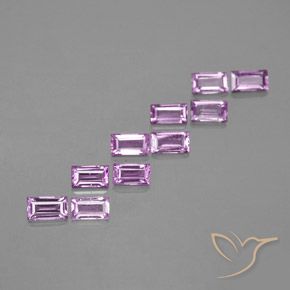 1.16 ctw Purple Sapphire Gemstones, Sapphire Gems in Baguette Facet Shape for Sale.