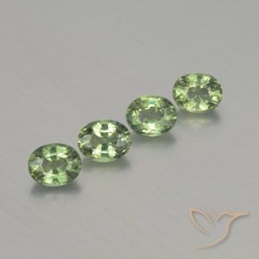 1.83 ctw Green Sapphire Stones, Natural Sapphire in Oval Facet Shape for Sale