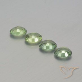 Sapphire Gemstones in 5 x 4 mm (calibrated) Size for Sale, Sapphire Stones in Light Sage Green Color