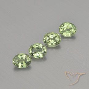 1.94 ctw Green Sapphire Stones, Natural Sapphire in Oval Facet Shape for Sale