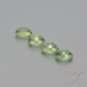 Sapphire Gemstones in 5 x 4 mm (calibrated) Size for Sale, Sapphire Stones in Very Light Green Color