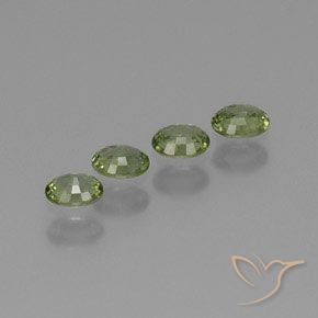 Sapphire Gemstones in 5 x 4 mm (calibrated) Size for Sale, Sapphire Stones in Warm Forest Green Color