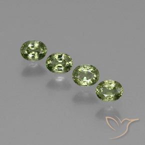 1.89 ctw Green Sapphire Stones, Natural Sapphire in Oval Facet Shape for Sale