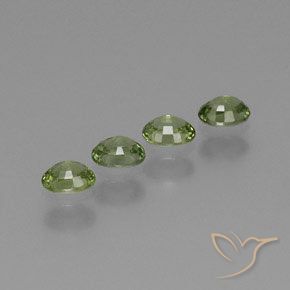 Sapphire Gemstones in 5.1 x 4.2 mm Size for Sale, Sapphire Stones in Warm Green Color