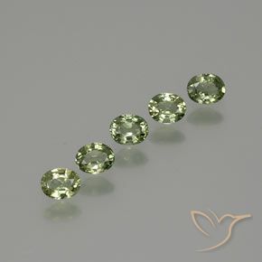 Sage Green Sapphire Gem - 0.4ct Oval Facet (ID: 367850)