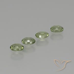 Sapphire Gemstones in 5 x 4 mm (calibrated) Size for Sale, Sapphire Stones in Light Forest Green Color