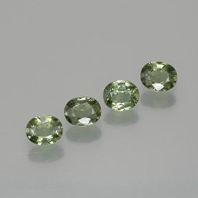 Sage Green Sapphire Gem - 0.4ct Oval Facet (ID: 367910)