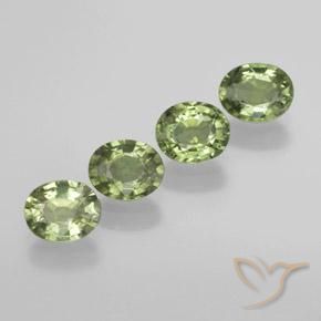 1.84 ctw Green Sapphire Stones, Natural Sapphire in Oval Facet Shape for Sale
