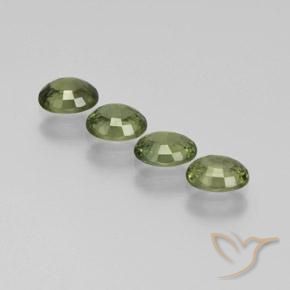 Sapphire Gemstones in 5 x 4 mm (calibrated) Size for Sale, Sapphire Stones in Medium Green Color