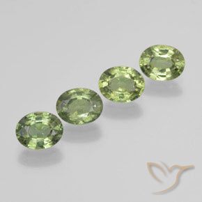 1.69 ctw Green Sapphire Stones, Natural Sapphire in Oval Facet Shape for Sale