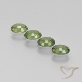 Sapphire Gemstones in 5 x 4 mm (calibrated) Size for Sale, Sapphire Stones in Forest Green Color