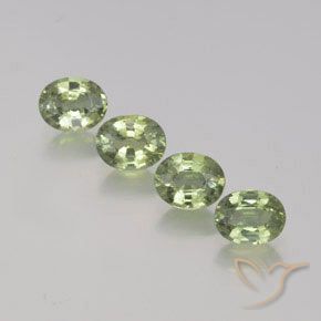 Medium Green Сапфир Камень - 0.5ct Фасетный Овал (ID: 368654)