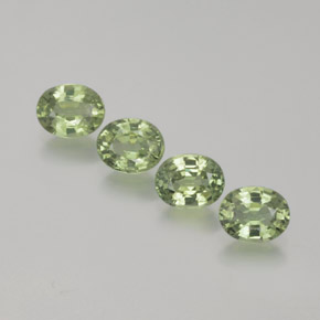 Vert sauge léger Saphir gemme - 0.4ct Ovale facette (ID: 368659)