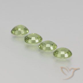 Sapphire Gemstones in 5 x 4 mm (calibrated) Size for Sale, Sapphire Stones in Very Light Green Color