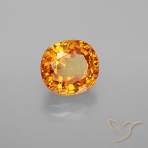 3.16 ct Orange Sapphire Stone, Natural Sapphire in Oval Facet Shape for Sale