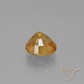 Sapphire Gemstone in 7.7 x 7.2 mm Size for Sale, Sapphire Stone in Medium Orange-Gold Color