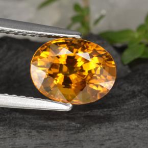 Gold Sapphire Gem - 2.5ct Oval Facet (ID: 371485)