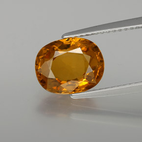 9.9 x 8mm Oval Facet Orange Sapphire from Thailand, Weight of 3.07ct, Natural be heated gemstone in VS Clarity, 1pc Sapphire - the Color is Brownish Orange, Mohs Hardness of 9 suitable for daily wear jewelry, Thursday Gemstone, Photo A