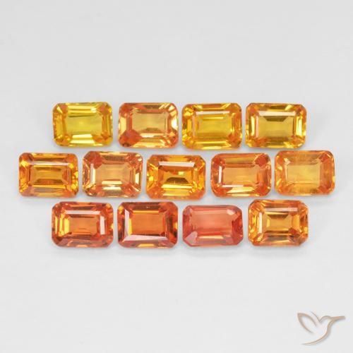 Medium-Dark Orange Saphir Edelstein - 0.3ct Oktagon facettiert (ID: 372113)