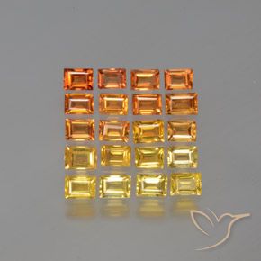 Deep Orange Sapphire Gem - 0.2ct Baguette Facet (ID: 372116)
