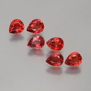 Bright Red Sapphire Gem - 0.3ct Pear Facet (ID: 372159)