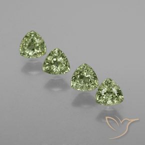 1.71 ctw Green Sapphire Stones, Natural Sapphire in Trillion Facet Shape for Sale
