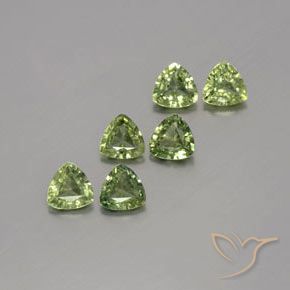 1.65 ctw Green Sapphire Stones, Natural Sapphire in Trillion Facet Shape for Sale