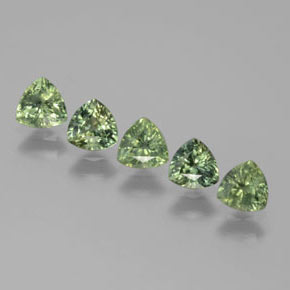Light Sage Green Sapphire Gem - 0.4ct Trillion Facet (ID: 372964)