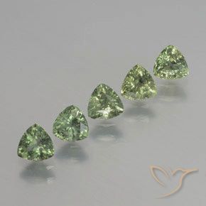 1.96 ctw Green Sapphire Stones, Natural Sapphire in Trillion Facet Shape for Sale