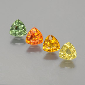 Multicolor Sapphire Gem - 0.5ct Trillion Facet (ID: 373260)