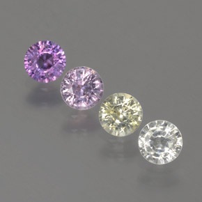 Multicolor Sapphire Gem - 0.3ct Round Facet (ID: 373540)