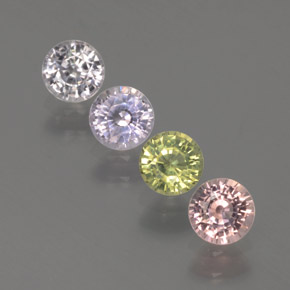 Многоцветный Сапфир Камень - 0.4ct Круглая Фасетная Огранка (ID: 373544)