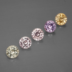 Mehrfarbig Saphir Edelstein - 0.4ct Rund Facettenschliff (ID: 373581)