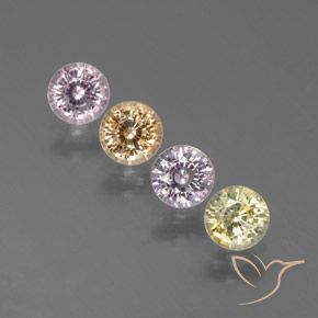 1.71 ctw Multicolor Sapphire Gemstones, Sapphire Gems in Round Facet Shape for Sale.