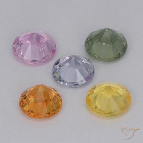 Sapphire Gemstones in 4 mm (calibrated) Size for Sale, Sapphire Stones in Multicolor Color