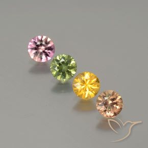 1.48 ctw Multicolor Sapphire Gemstones, Sapphire Gems in Diamond-Cut Shape for Sale.