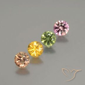 1.48 ctw Multicolor Sapphire Stones, Natural Sapphire in Diamond-Cut Shape for Sale