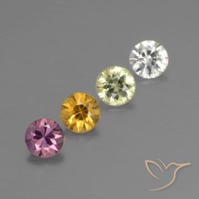 1.27 ctw Multicolor Sapphire Stones, Natural Sapphire in Diamond-Cut Shape for Sale