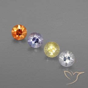 1.63 ctw Multicolor Sapphire Stones, Natural Sapphire in Diamond-Cut Shape for Sale