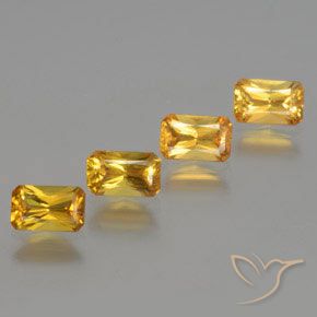 1.70 ctw Golden Sapphire Stones, Natural Sapphire in Octagon / Scissor Cut Shape for Sale