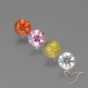 1.54 ctw Multicolor Sapphire Gemstones, Sapphire Gems in Diamond-Cut Shape for Sale.