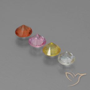 Sapphire Gemstones in 4.5 mm (calibrated) Size for Sale, Sapphire Stones in Multicolor Color