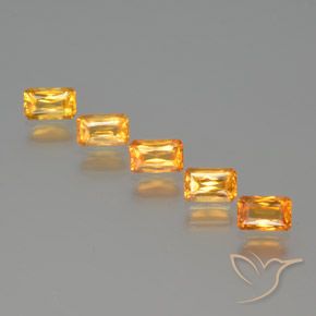 Ярко-оранжевый Сапфир Камень - 0.4ct Огранка Октагон / Ножницы (ID: 375025)