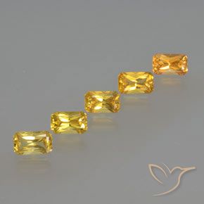 1.97 ctw Golden Sapphire Stones, Natural Sapphire in Octagon / Scissor Cut Shape for Sale