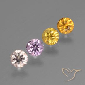 1.33 ctw Multicolor Sapphire Stones, Natural Sapphire in Diamond-Cut Shape for Sale